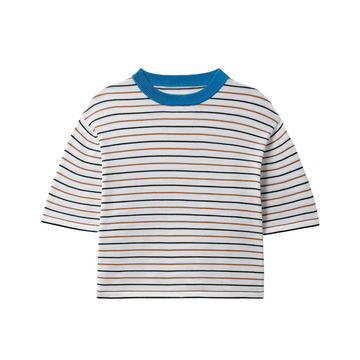 Cotton Striped T-Shirt White/Blue/Brown/Black