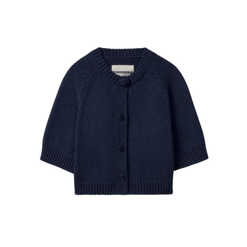 Cotton Buttoned Top Navy