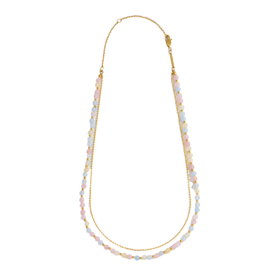 Pastel Multi Gemstone Double Necklace