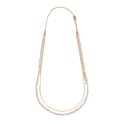 Pastel Multi Gemstone Double Necklace
