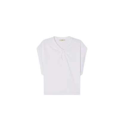 Knotted Collar Twist Shout Sleeveless T-Shirt