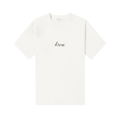 Johannes Organic Chain Stitch Logo T-shirt  Ecru