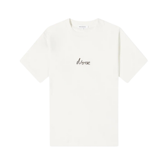 Ecru Johannes Organic Chain Stitch Logo T-Shirt