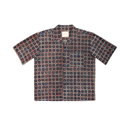 Boxy Oversized Vintage Camp Collar Shirt