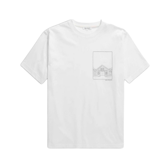 White Johannes Organic Kanonbadsvej Print T-Shirt
