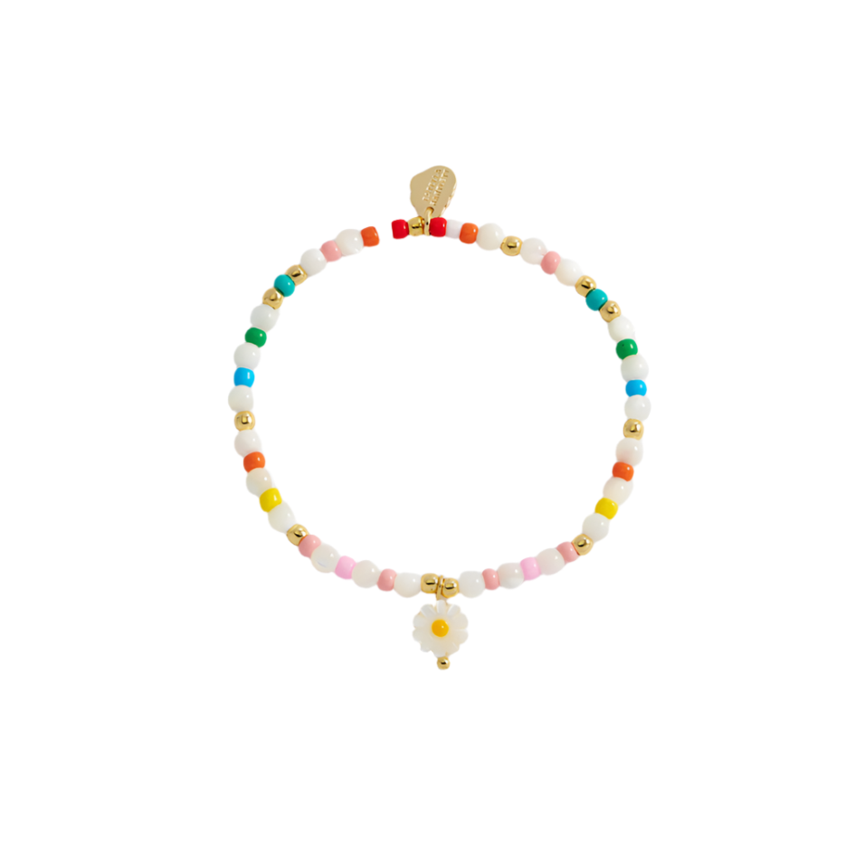 Multi Gemstone Shell Flower Bracelet