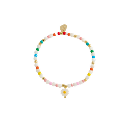 Multi Gemstone Shell Flower Bracelet