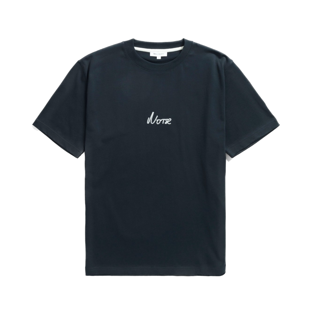 Johannes Organic Chain Stitch Logo T-shirt Dark Navy