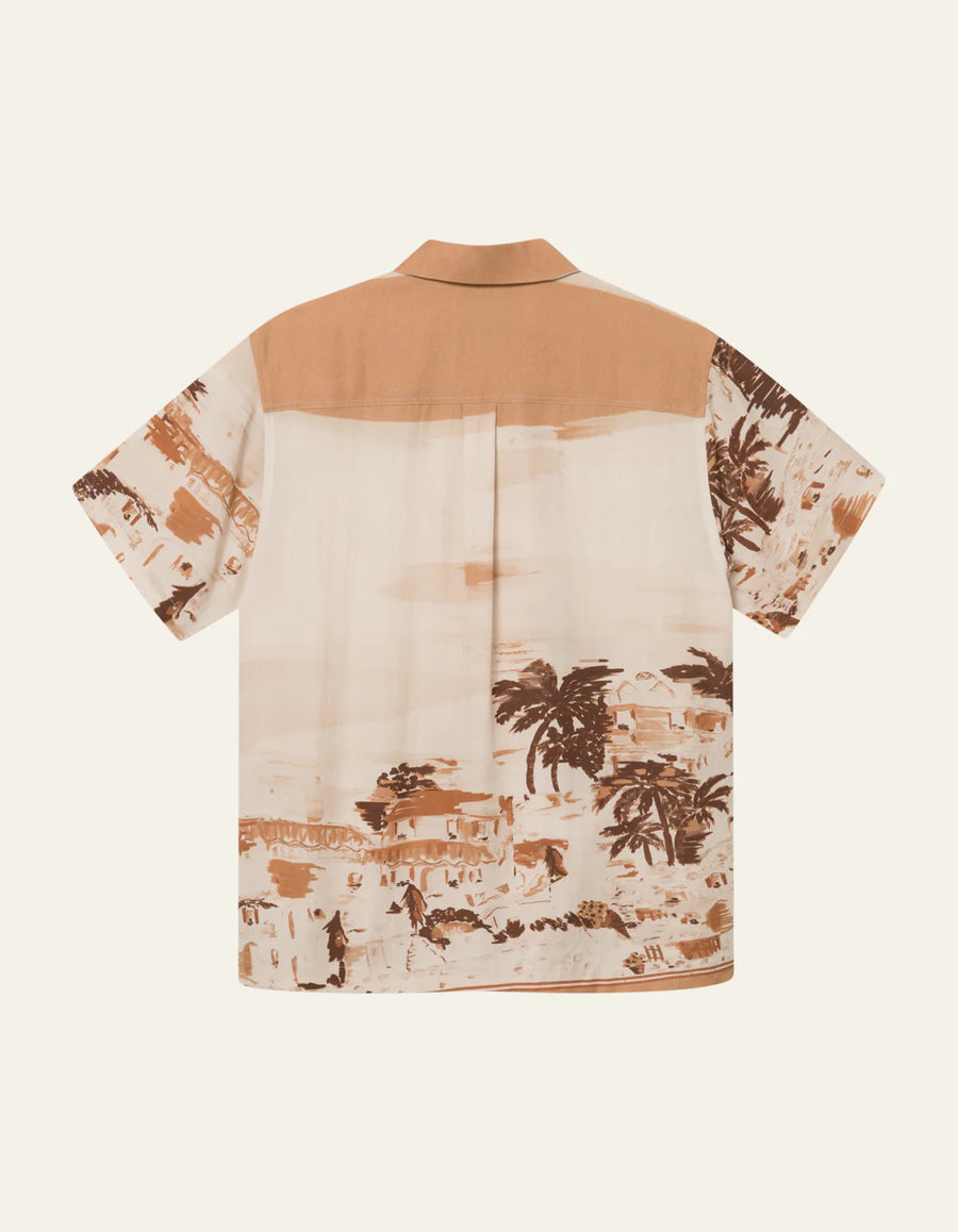 Coastal AOP SS Shirt-Terracotta