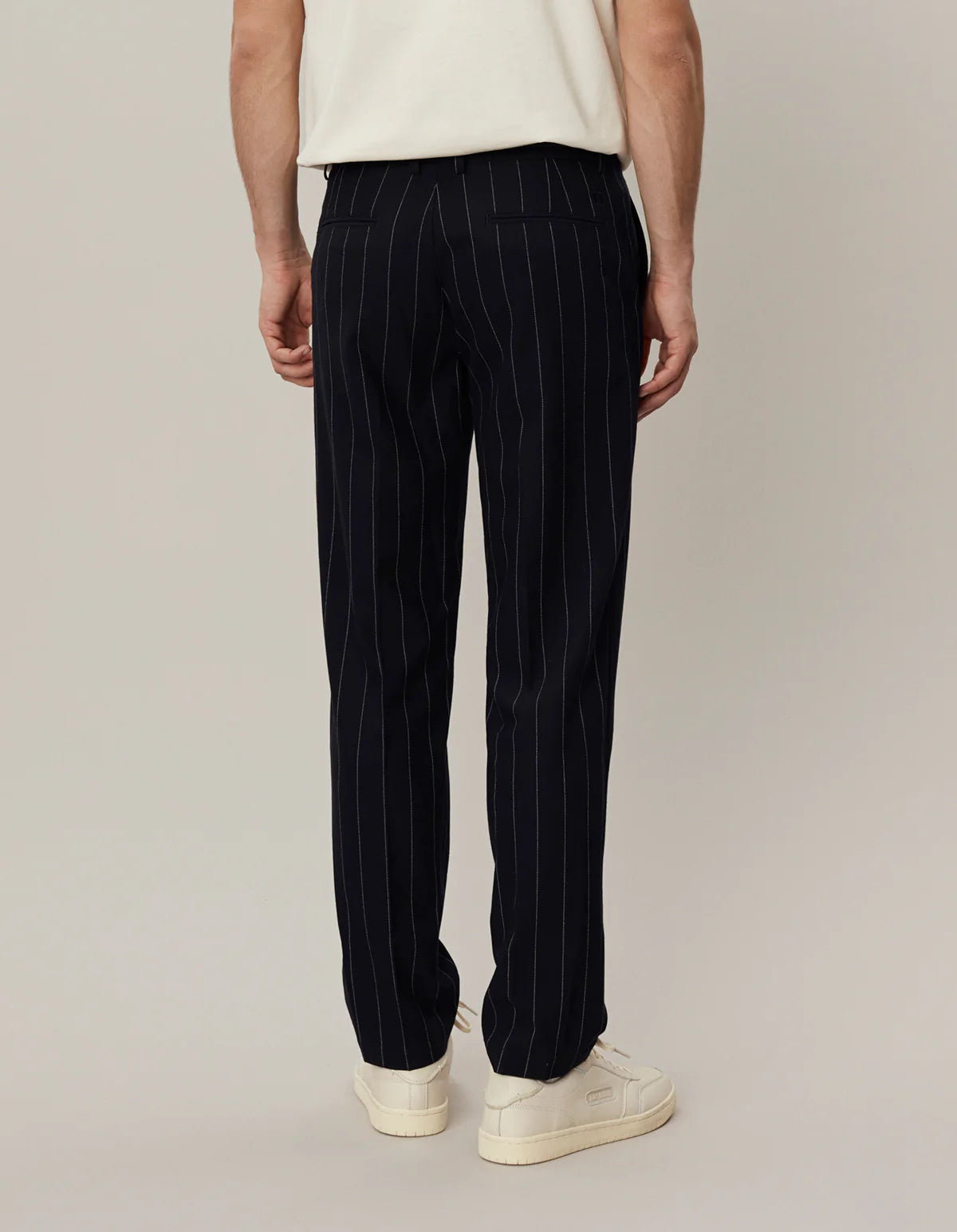 Dark Navy Ivory Pinstripe Regular Como Suit Pants