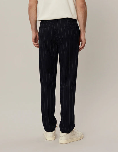 Dark Navy Ivory Pinstripe Regular Como Suit Pants