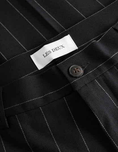 Dark Navy Ivory Pinstripe Regular Como Suit Pants