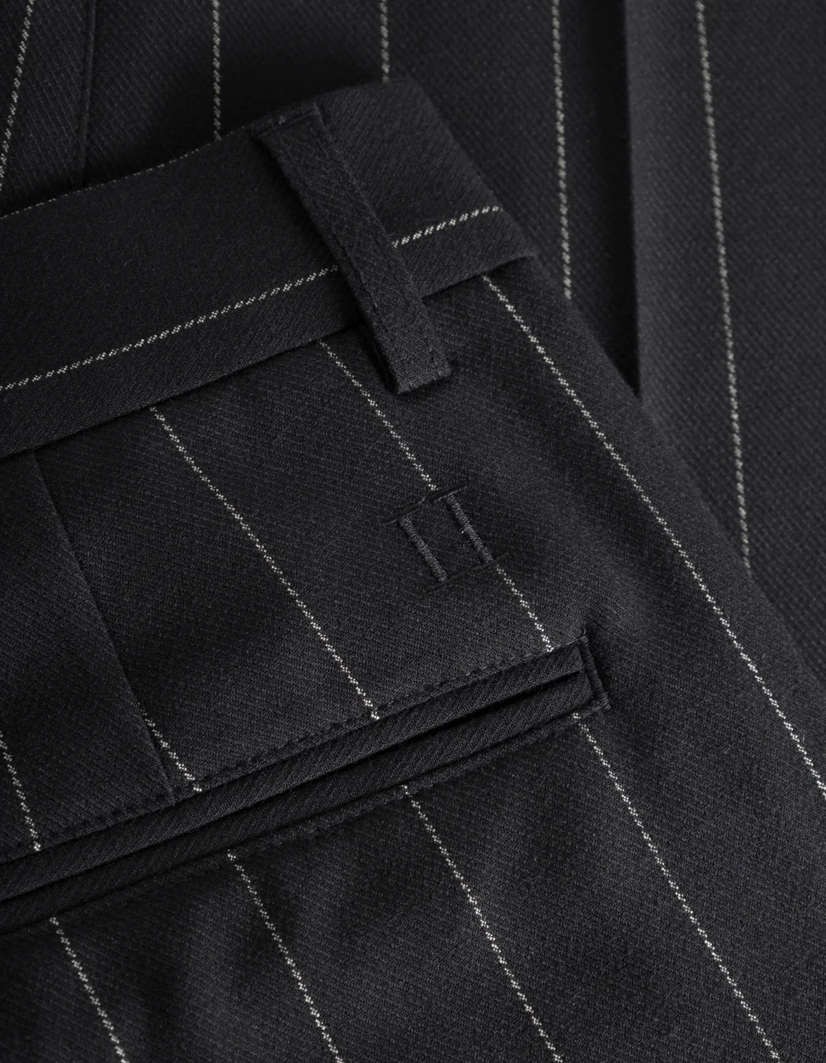 Dark Navy Ivory Pinstripe Regular Como Suit Pants