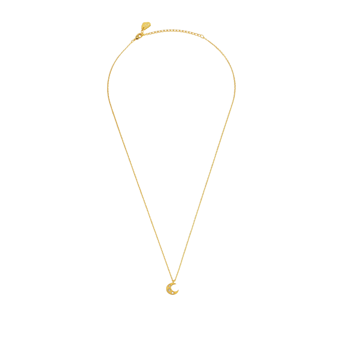 CZ Moon Necklace Gold Plated