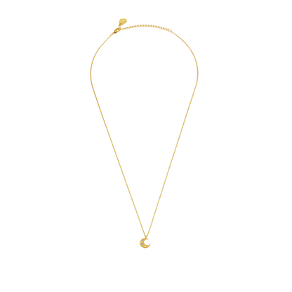 CZ Moon Necklace Gold Plated