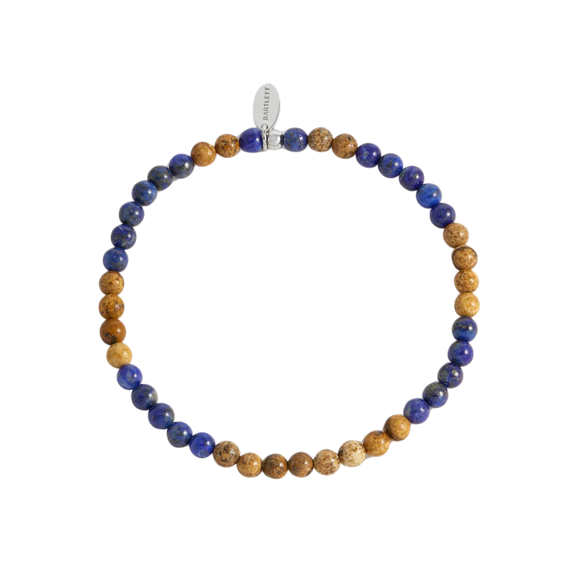 4mm Lapis And Picture Jasper Beaded Bracelet