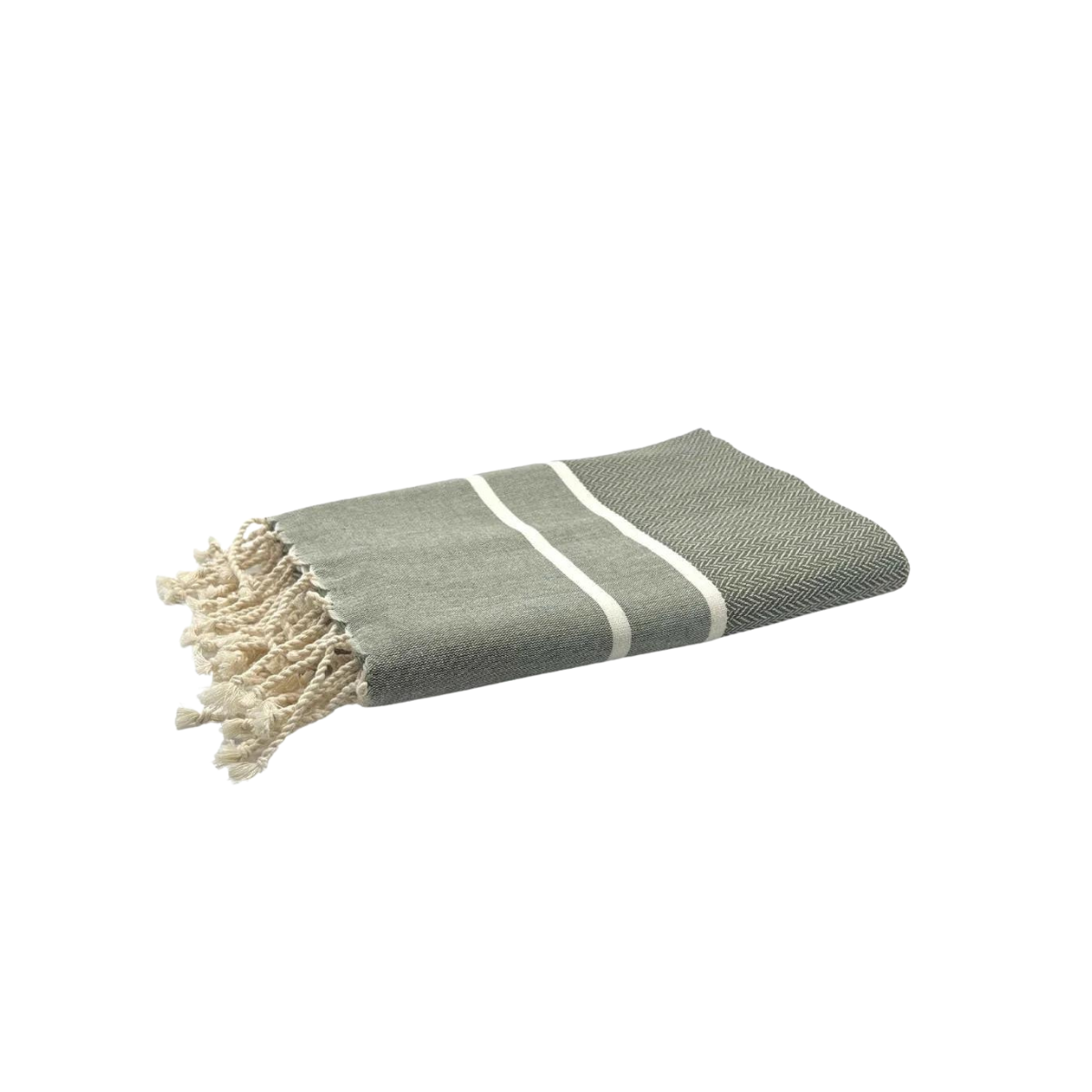 Herringbone Fouta 100 x 200 cm Beach Towel Olive