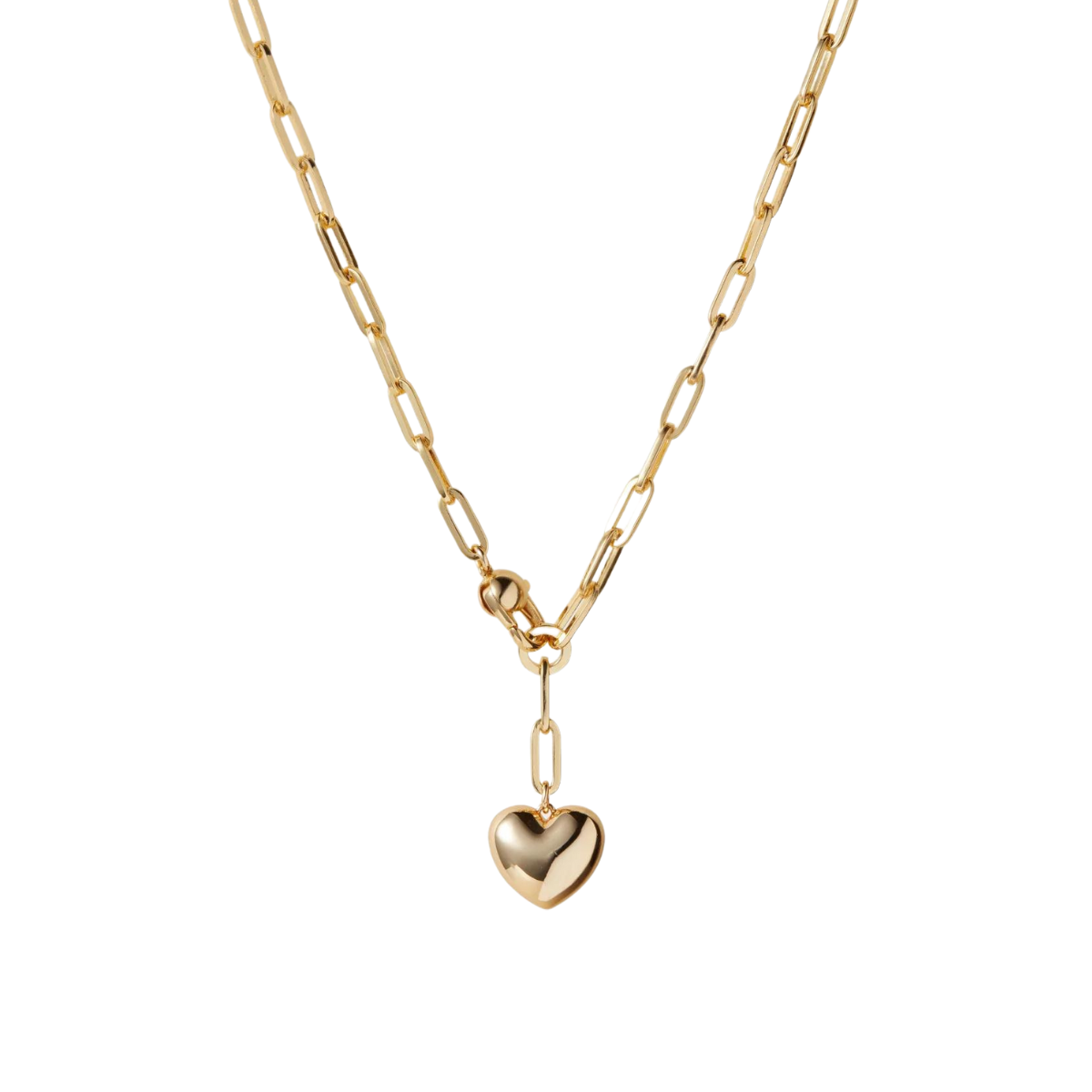 Puffy Heart Chain High Polish Gold