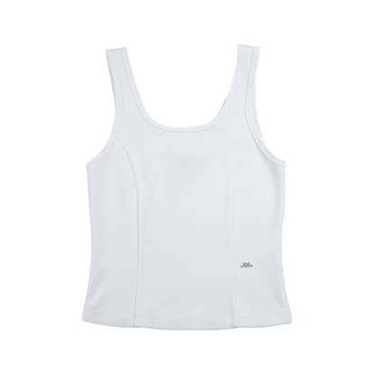 Princess Seam Rib Tank Pure White