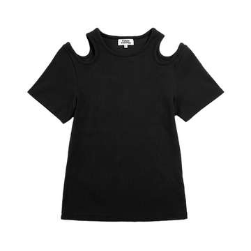 Shoulder Cut Out Tee Moonless Night
