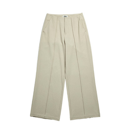 Pintuck Straight Leg Trousers Pumice Stone