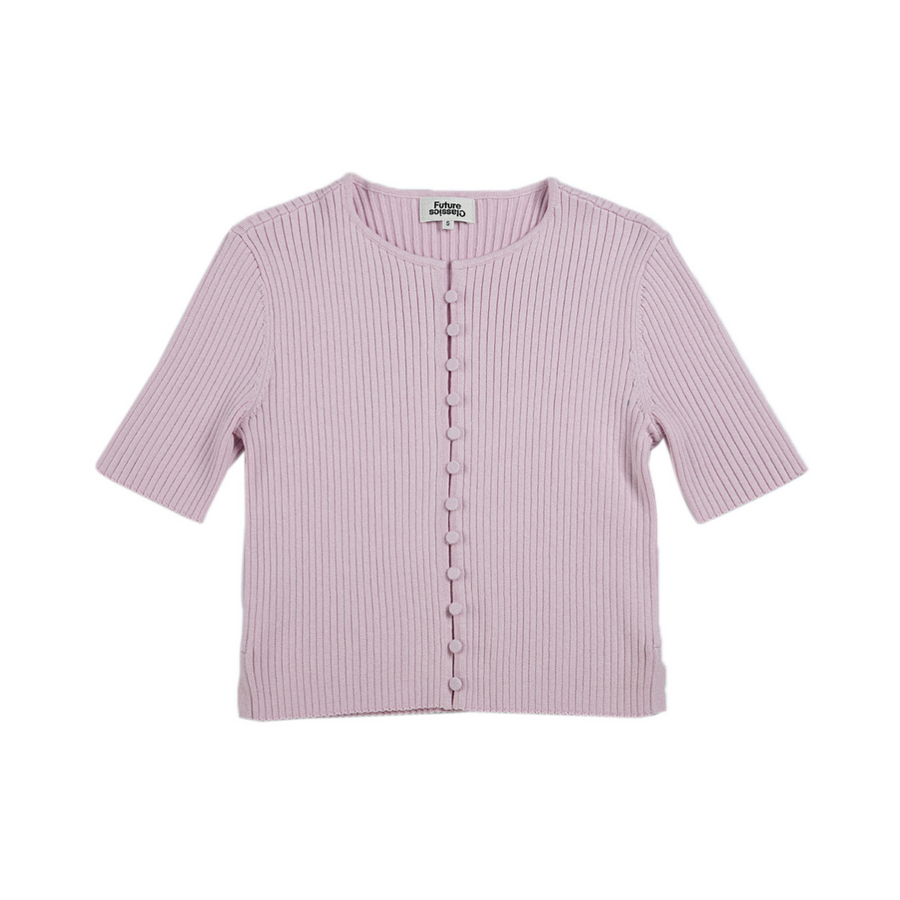 Button up SS Sweater Blushing Pink