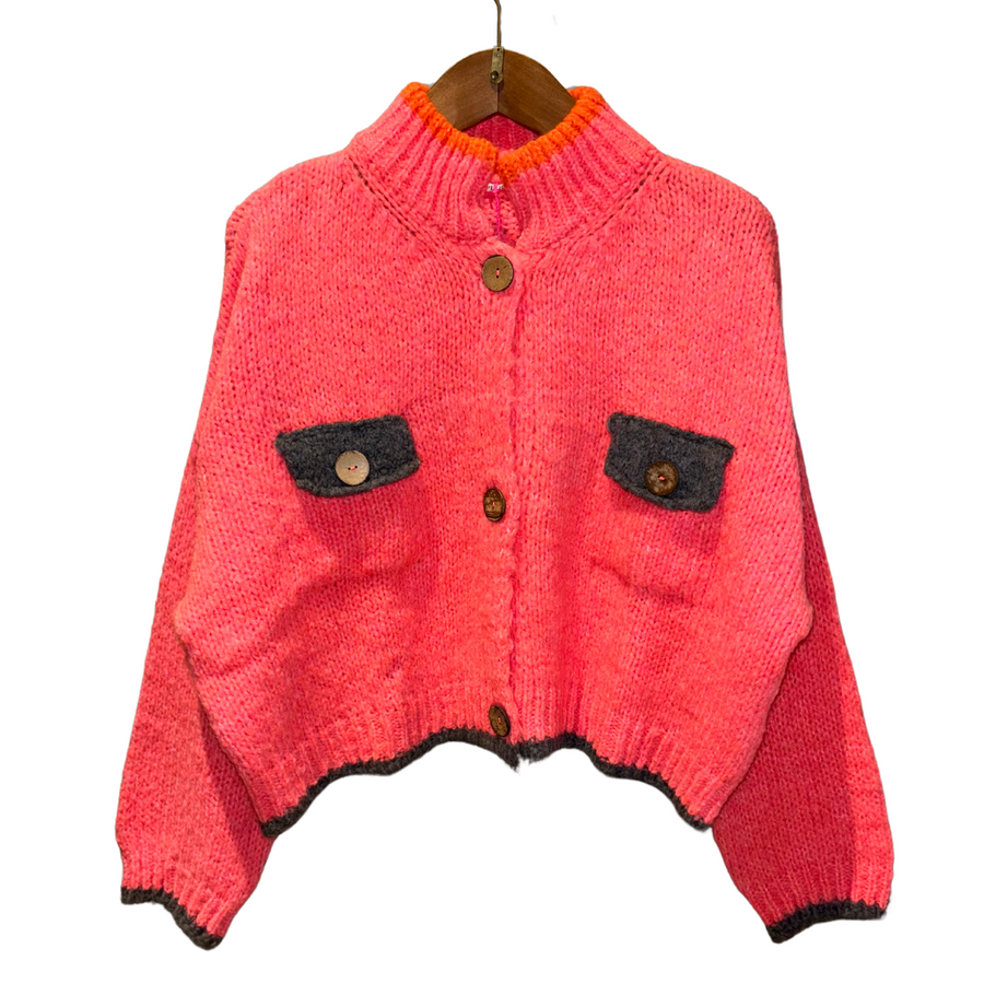 Jersey Cardigan Ding Ding Coral