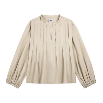 Pleated Balloon Sleeve Blouse