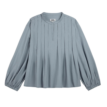 Pleated Balloon Sleeve Blouse