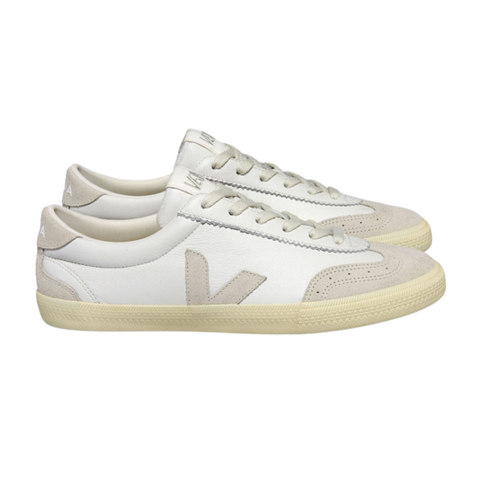White Natural Leather Sneakers