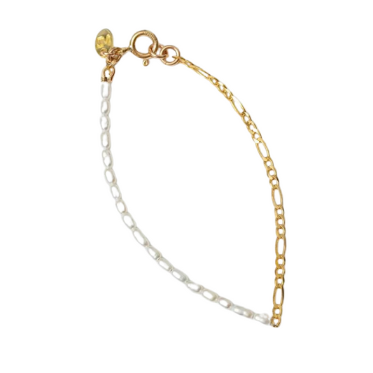 Pearls and Chain Bracelet 7"
