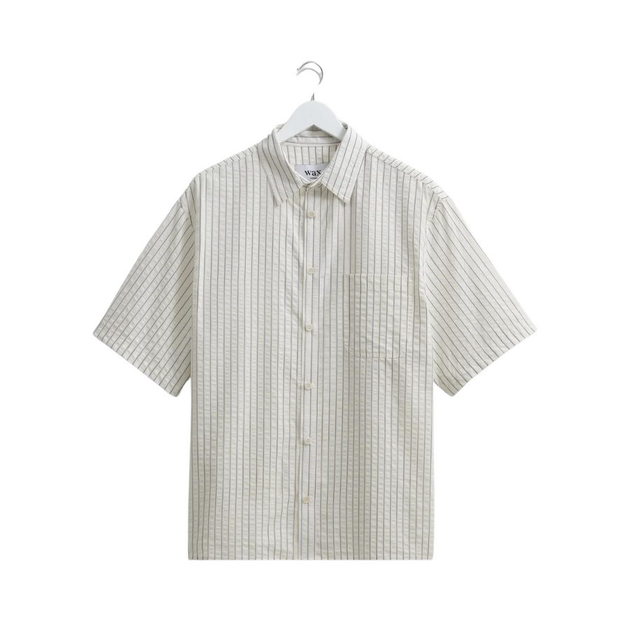 Kew Shirt White/Blue Seersucker Stripe