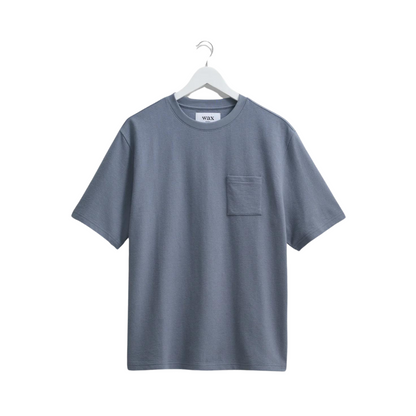 Dean T-Shirt Textured Blue With Pocket