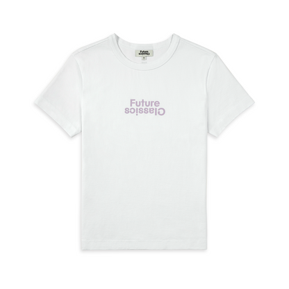 FC Logo Tee Pure White/Lilac Print