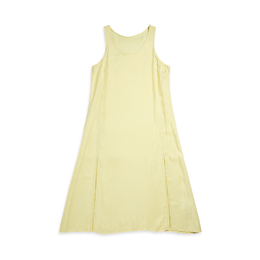 Fluid Slit Dress Wax Yellow