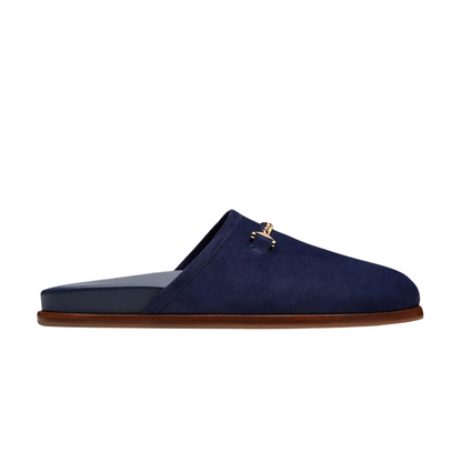 Quincy Slipper Dark Blue Suede