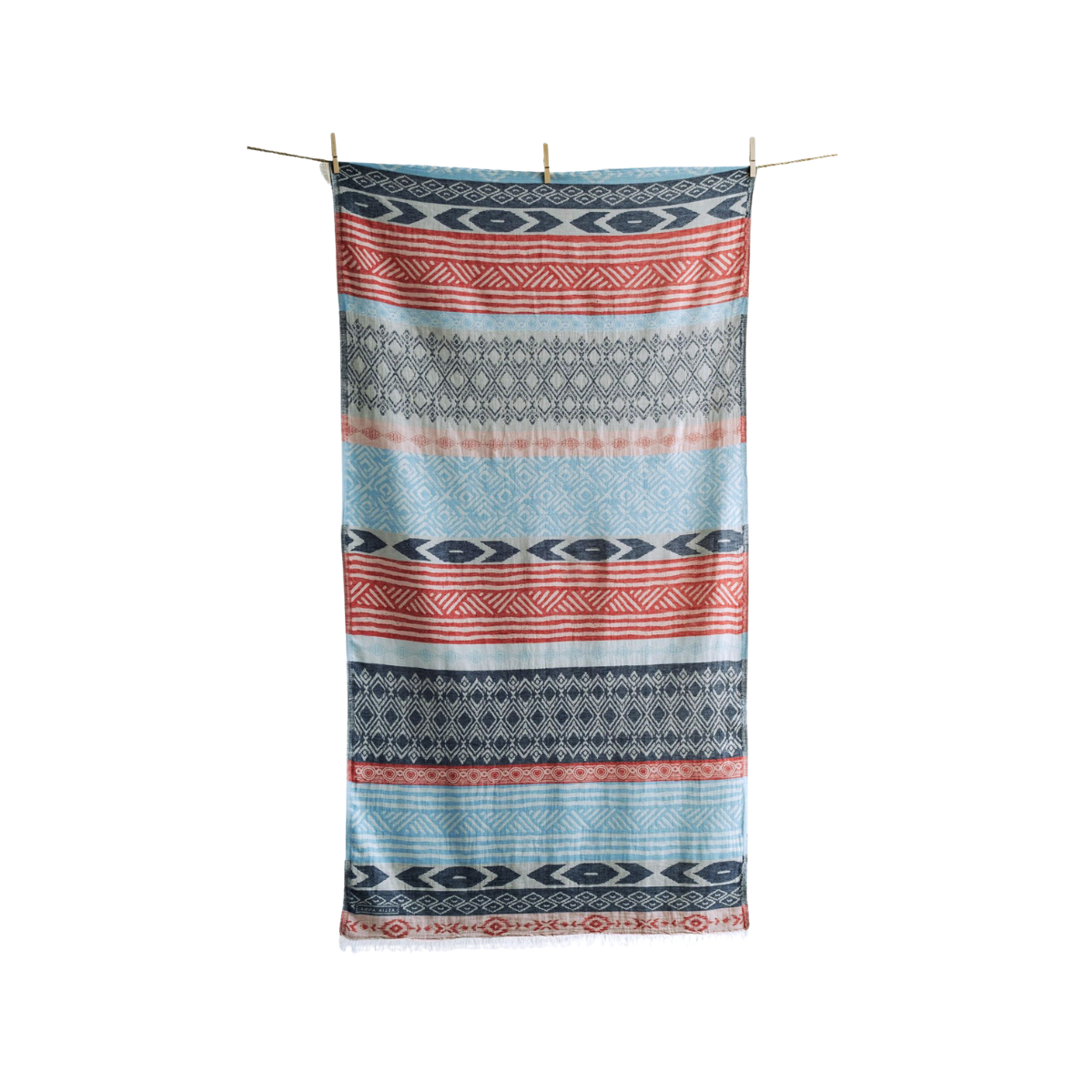 Beach Towel Vrontados Navy Blue & Red & L. Blue