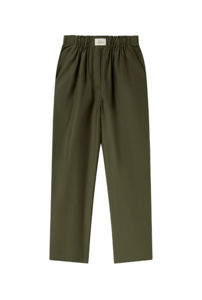 Cotton Silk Paper Bag Pants Pine