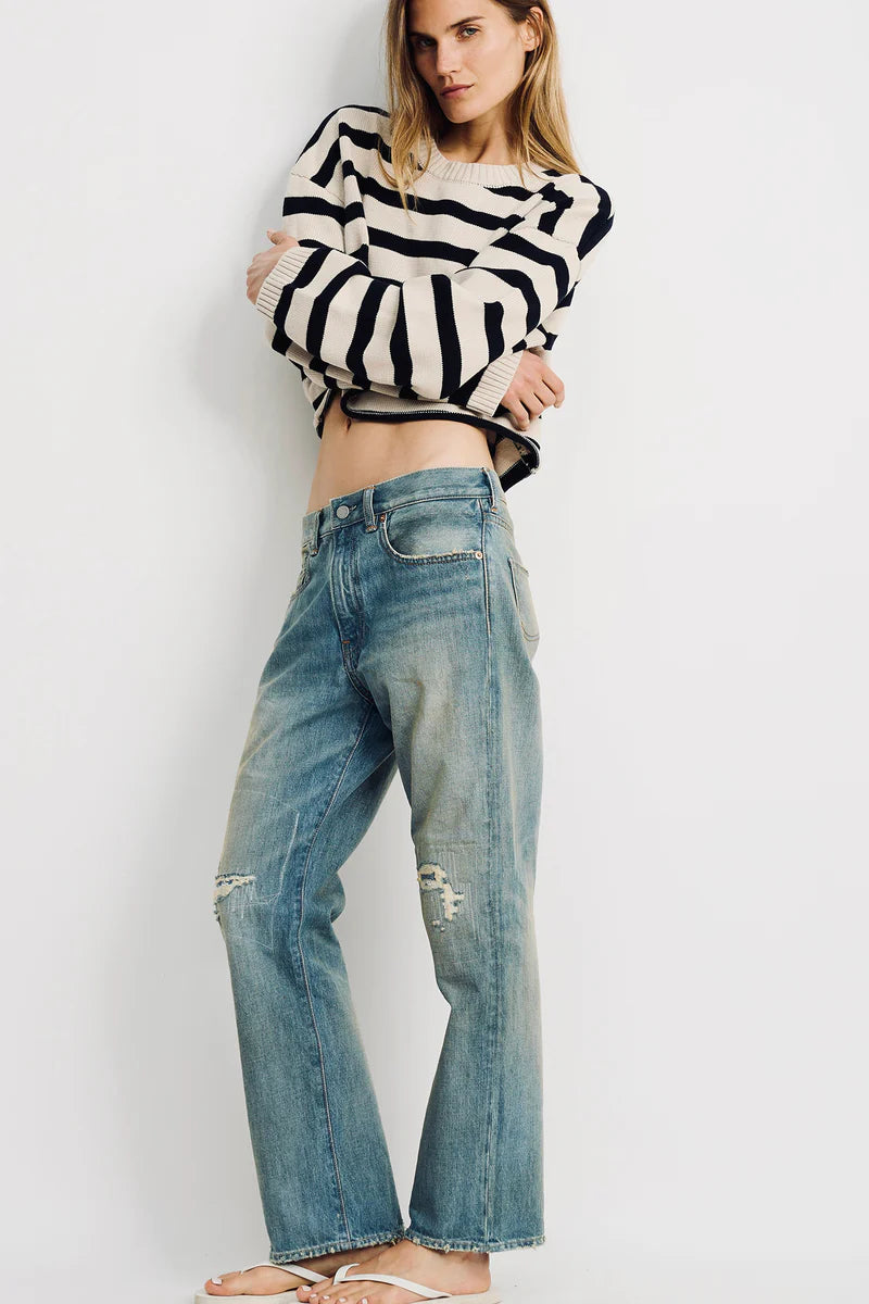 Cropped Stripe Sweater