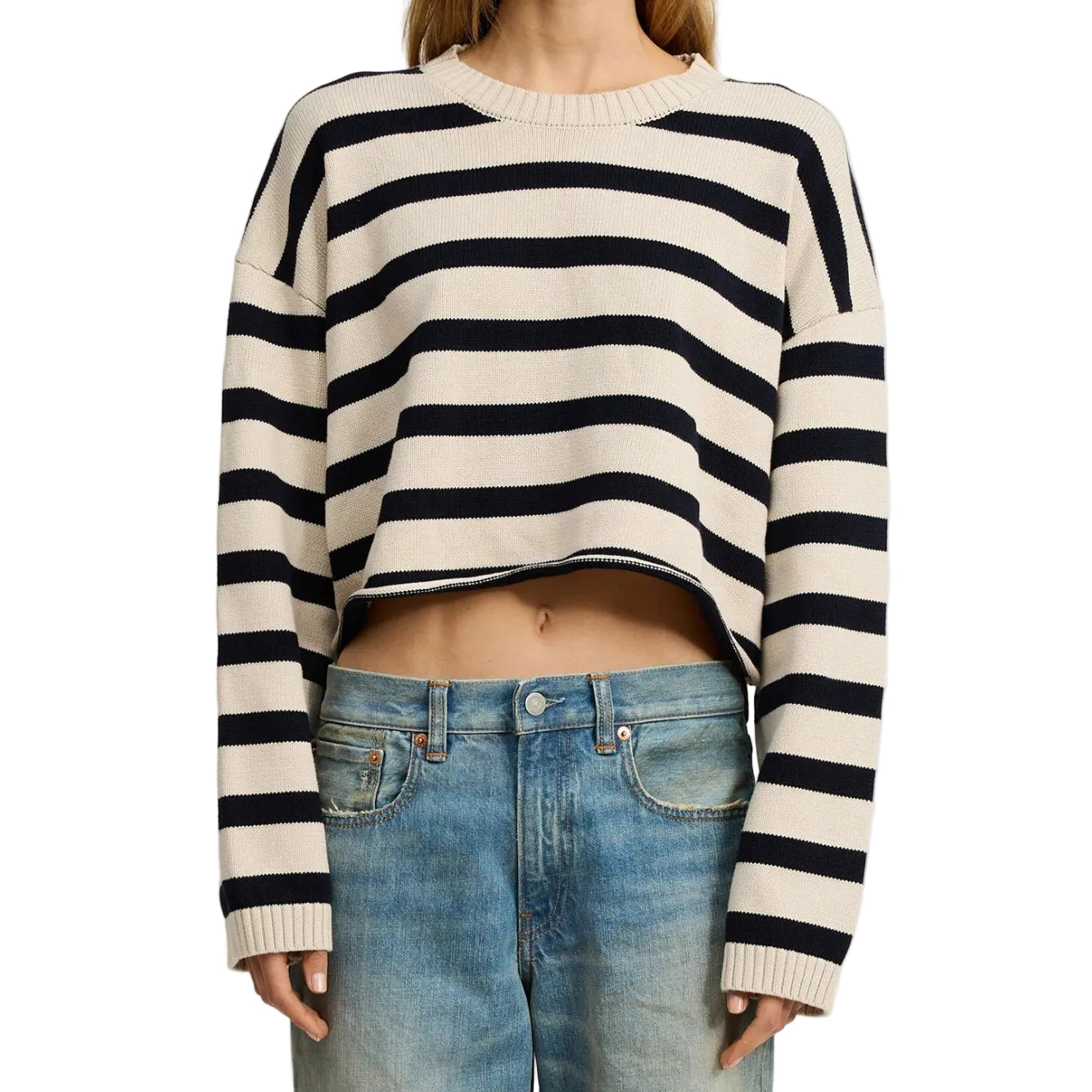 Cropped Stripe Sweater