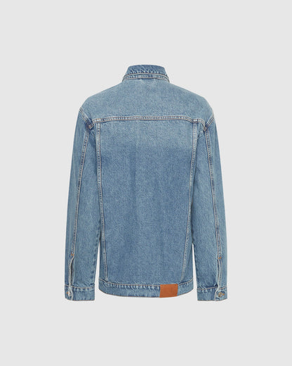 Split Hem Relaxed Denim Jacket