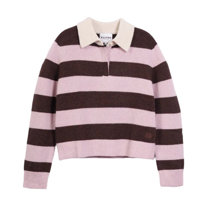 Royce Stripe Polo Neck Sweater