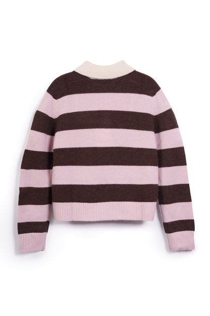 Royce Stripe Polo Neck Sweater