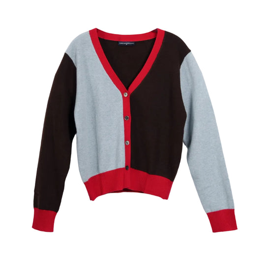 Color Block V-neck Cardigan