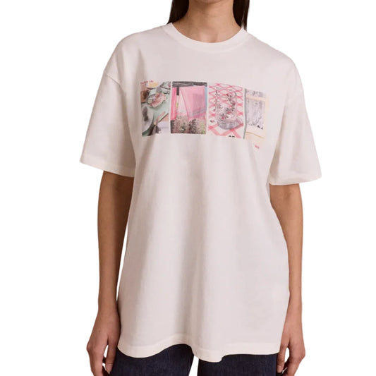 Slow Life Crossword Graphic Tee-Ecru