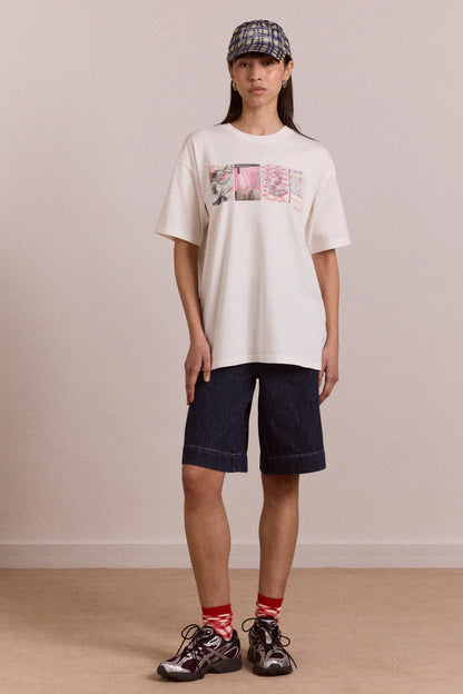 Slow Life Crossword Graphic Tee-Ecru