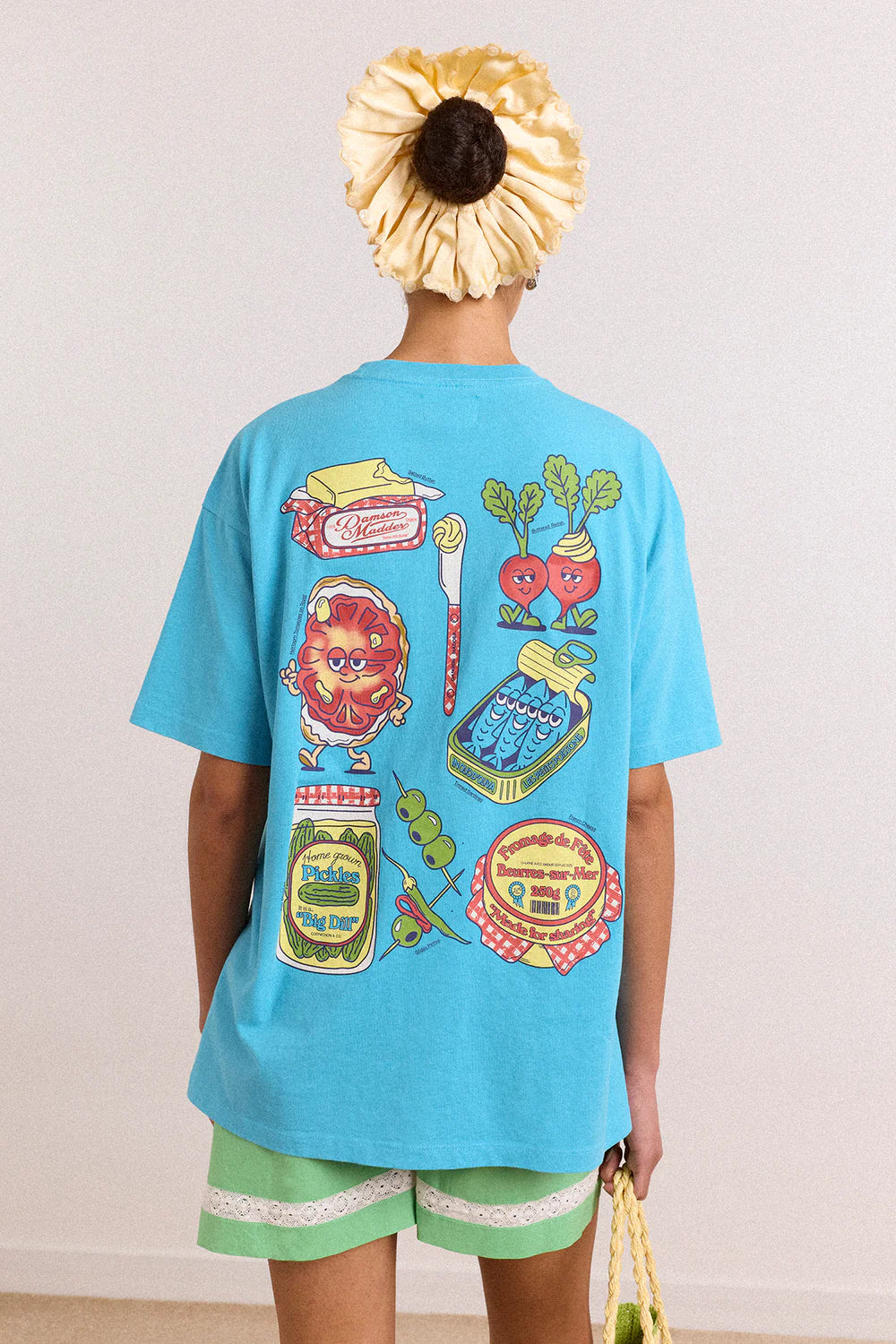 Snack Plate Graphic Tee-Blue