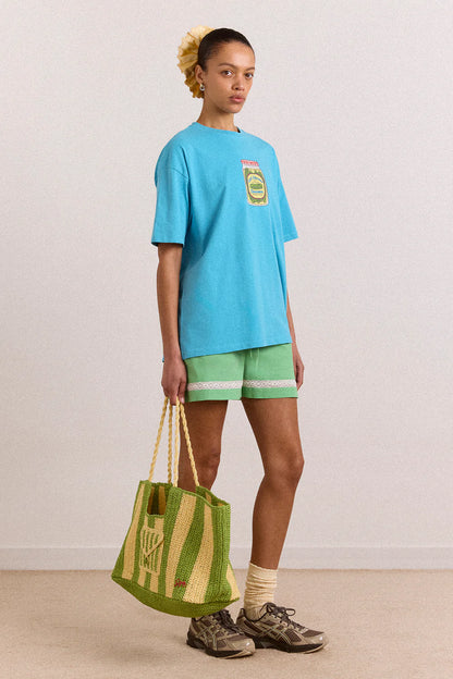 Snack Plate Graphic Tee-Blue