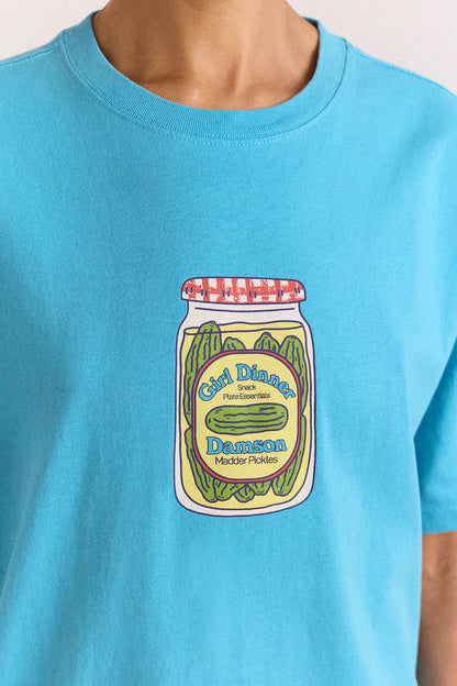 Snack Plate Graphic Tee-Blue