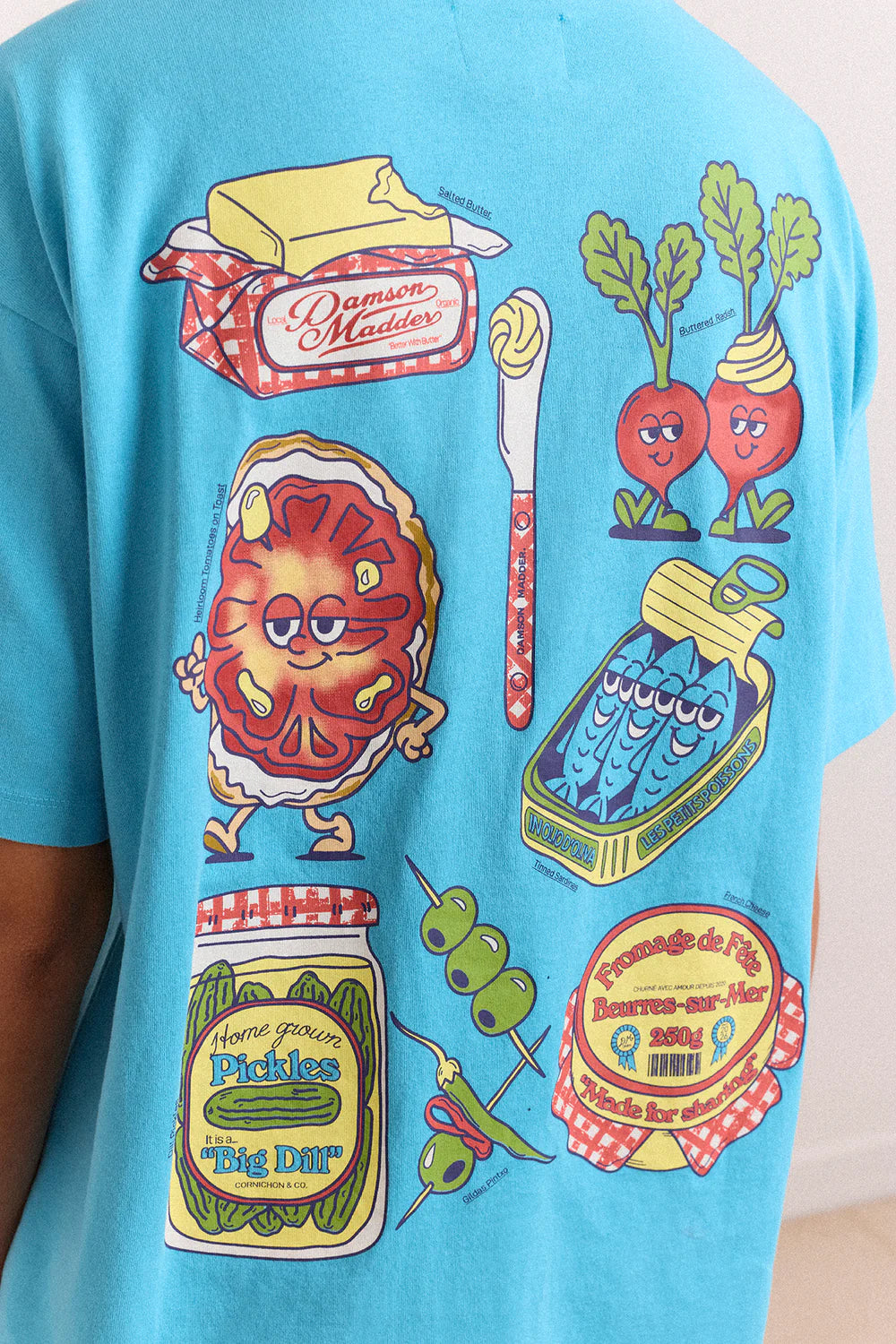 Snack Plate Graphic Tee-Blue